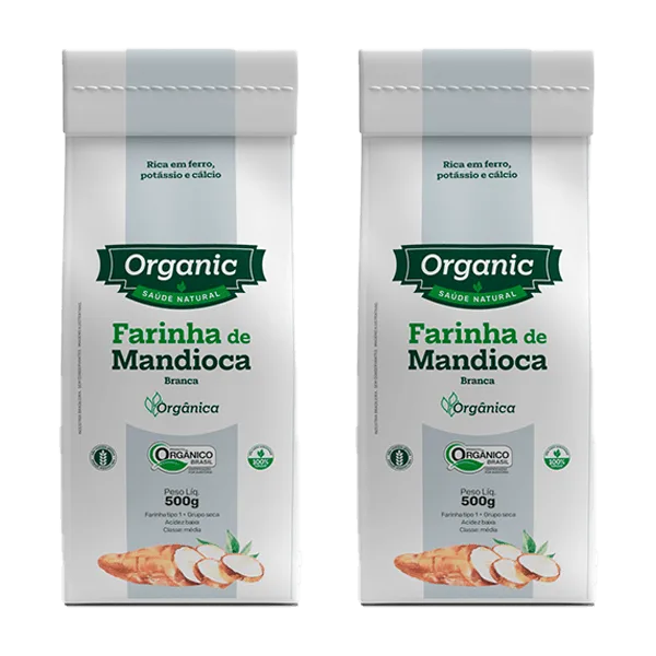 Kit 2x: Farinha De Mandioca Branca Orgânica Organic 500g - Organic - Mercearia