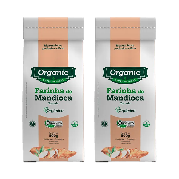 Kit 2x: Farinha De Mandioca Torrada Orgânica Organic 500g - Organic - Mercearia