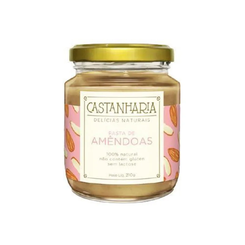 Kit 2 Pasta De Amêndoas Zero Açúcar Vegan Castanharia 210G
