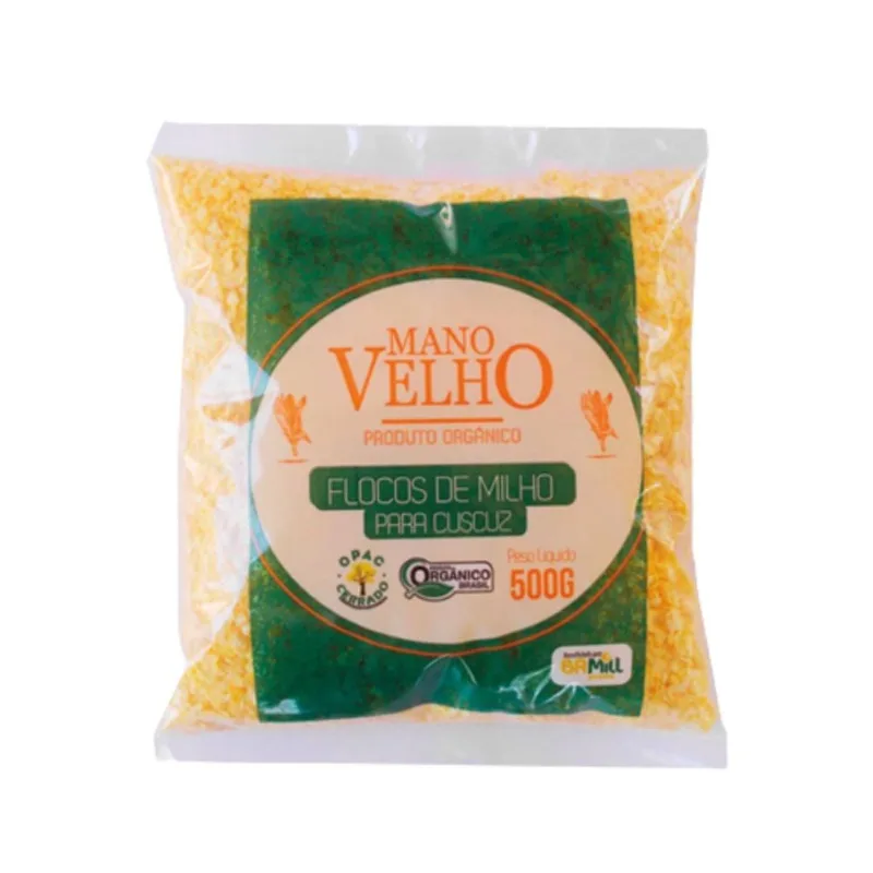 Kit 2X: Flocos de Milho Para Cuscuz Orgânico Mano Velho 500g