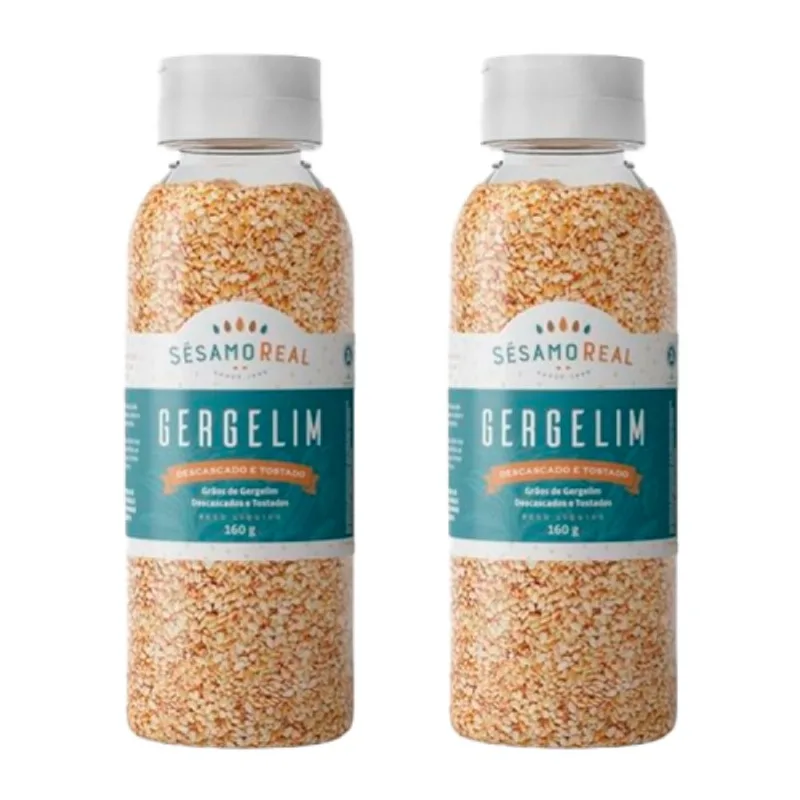 Kit 2X: Gergelim Branco Descascado/Tostado Sésamo Real 160g
