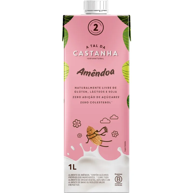 Kit 2X: Leite Vegetal Amêndoa A Tal da Castanha 1L