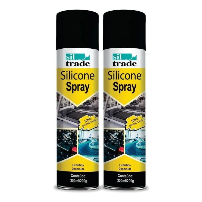 Kit 2 Silicone Spray Siltrade Lubrificar Desmoldar 300ml