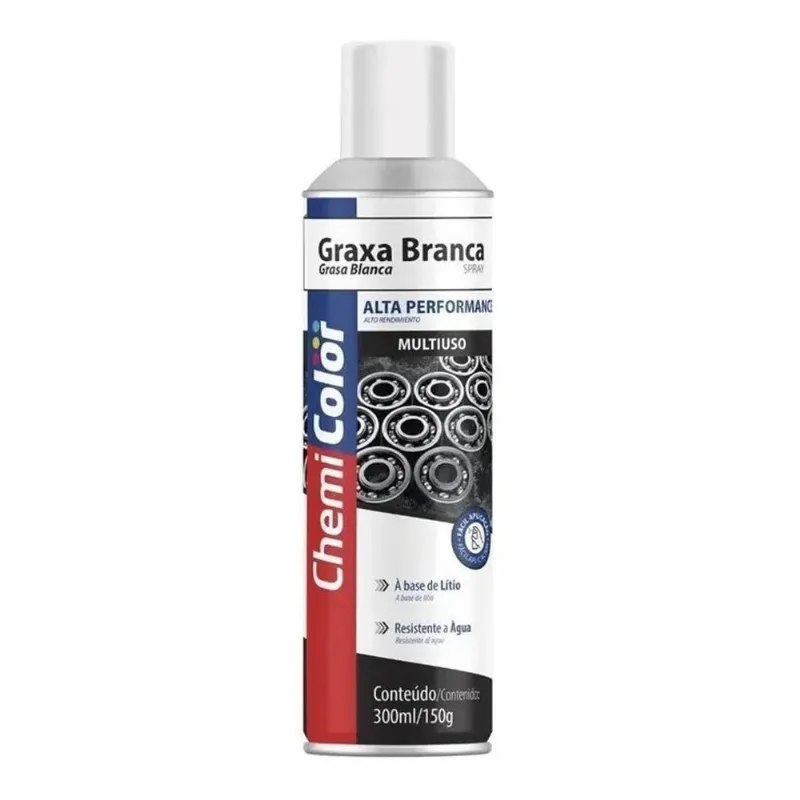 Graxa De Litio Em Spray Branca Chemicolor 300ml