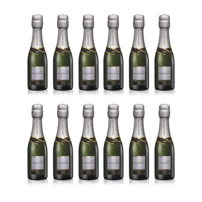 Kit 12 Espumantes Baby Chandon Riche Demi-sec 187ml - Não Informado - Bebidas