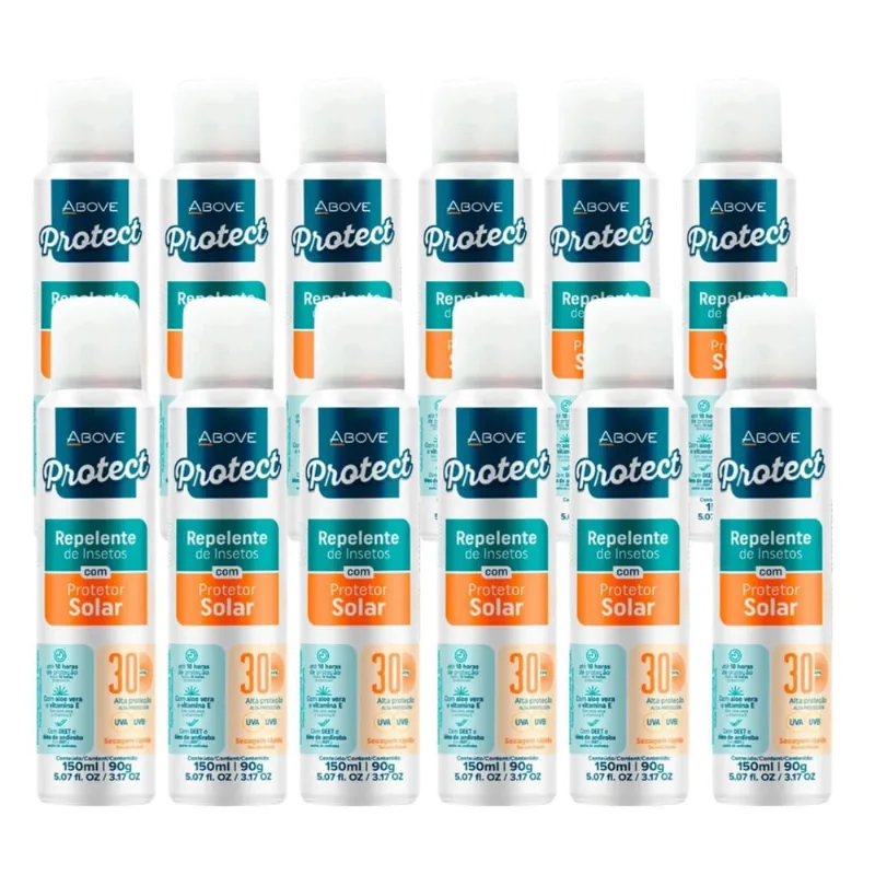 Kit 12 Repelente Insetos Protetor Solar Fps30 Above 150Ml