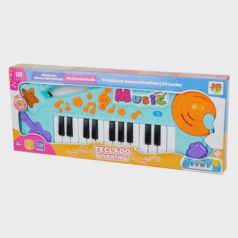Teclado Infantil Divertido Com 23 Teclas - Dm Toys 6593