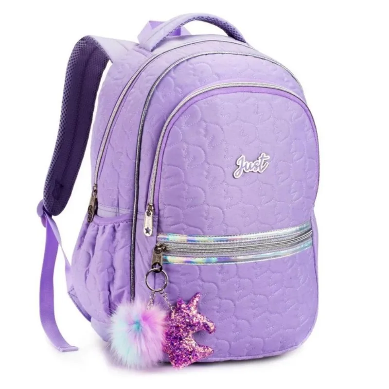 Mochila De Costa Escolar Juvenil Just Unicórnio - Denlex Lilás