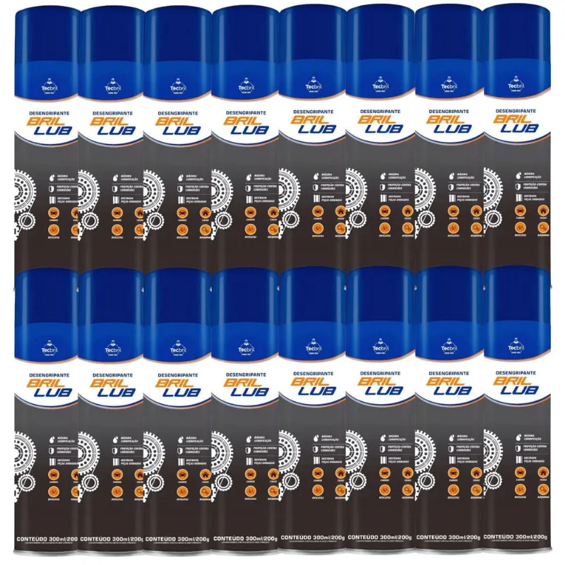 Kit 12 Desengripante Lubrificante Spray 300Ml -Tecbril