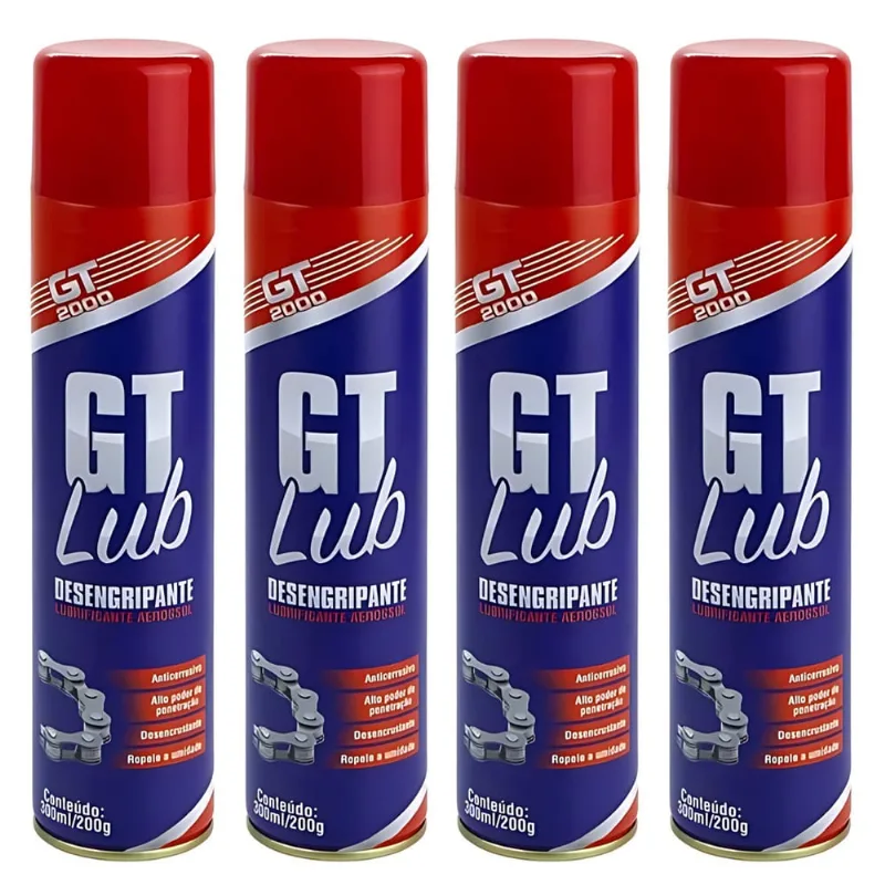 Kit 4 Desengripante Spray Gt2000 300Ml - Lubrificante