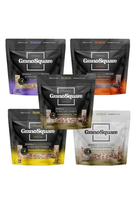 Kit Granosquare Mix 5 Granolas - Não Informado - Mercearia