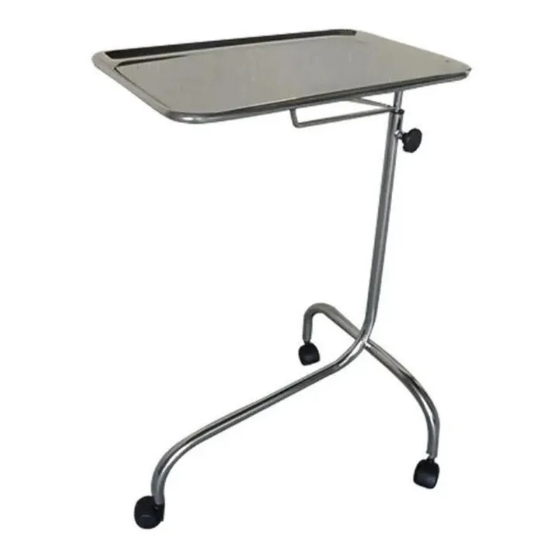 Mesa Mayo Auxiliar Hospitalar Aço Inox - Clínica - Rodízios