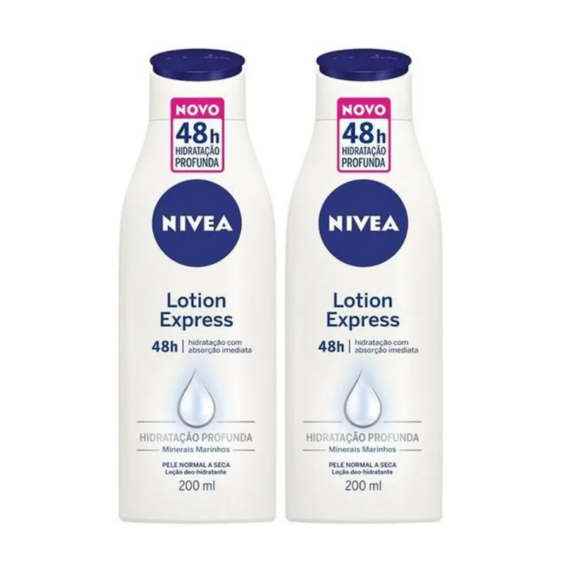 Kit 2 Hidratantes Desodorantes Nivea Lotion Express 200Ml