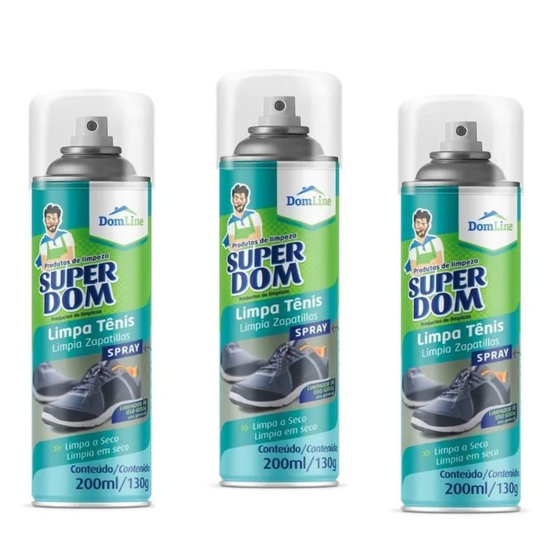 Kit 3 Spray Limpa Tenis A Seco Domline 200Ml