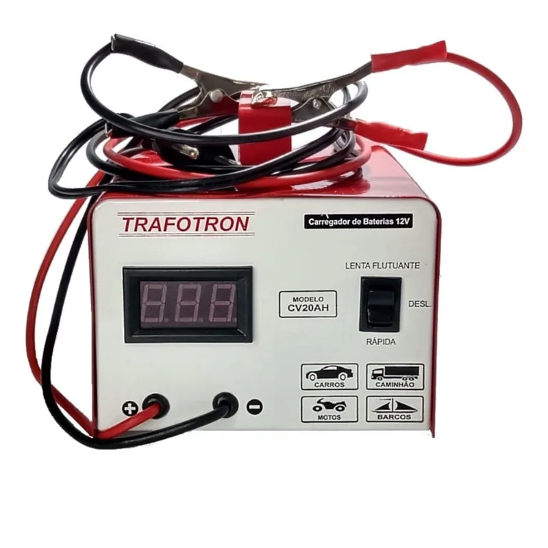 Carregador Bateria Carro Moto 20Ah 12v Flutuante Inteligente CV20
