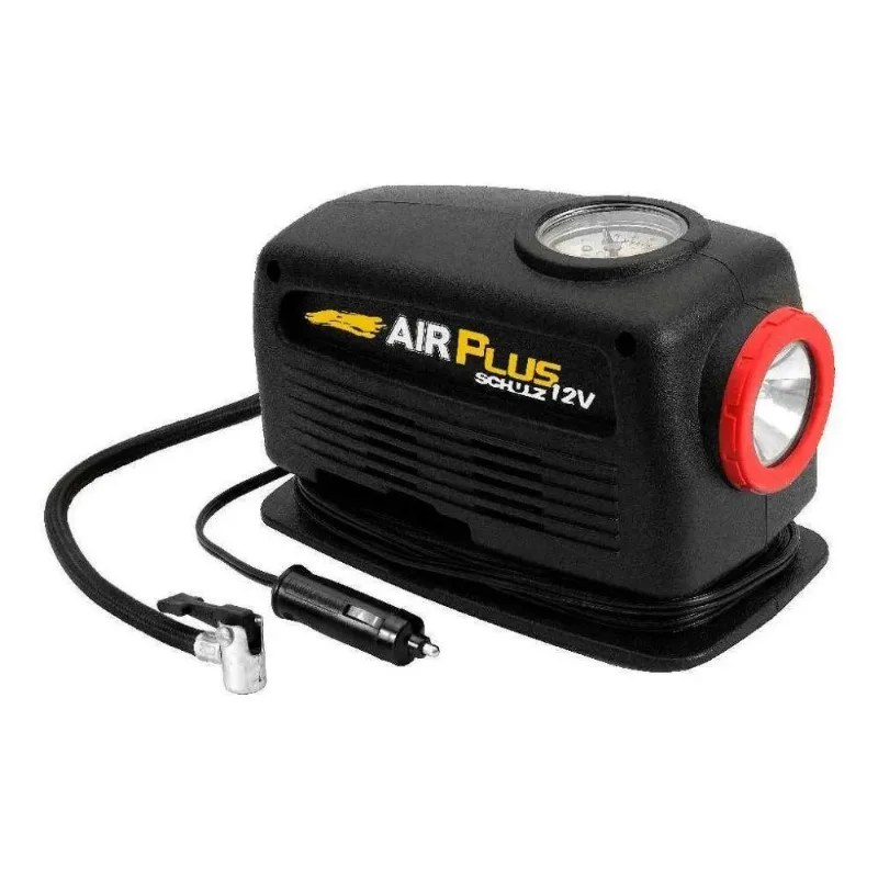 Mini Compressor De Ar Air Plus Com Lanterna Isento De Óleo Schulz 12v - schulz