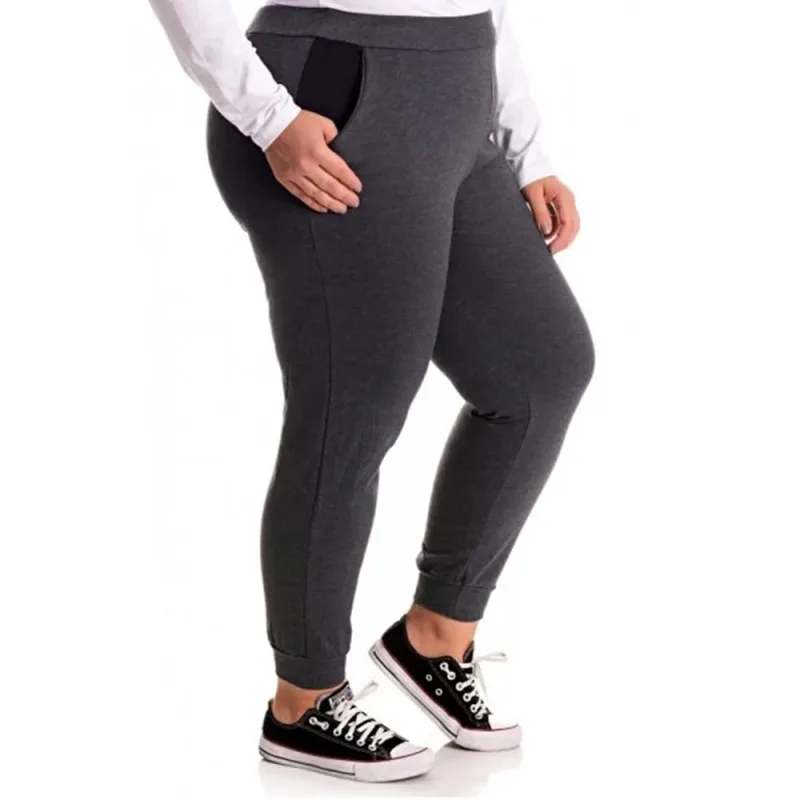 Calça Moletom Feminina Cereja Rosa Curves - Não Disponível - Moda