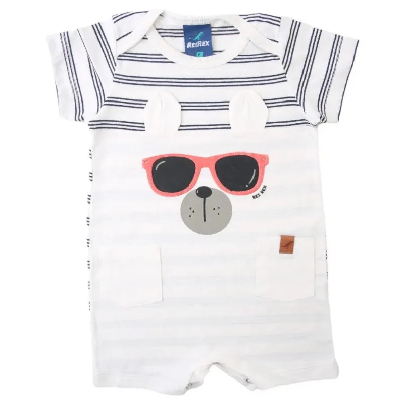Macacão Curto Bebê Reirex P Off White 1249033 (MP)