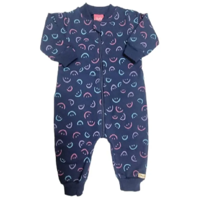 Macacão em Moletom Estampado Bebê Menina Kely Kety