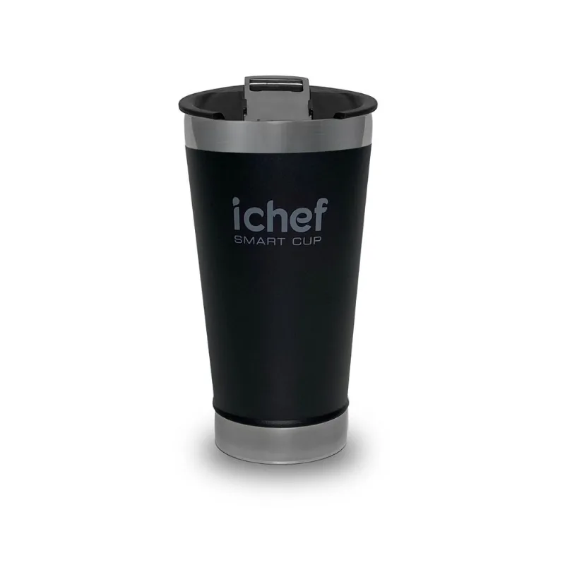 Copo Térmico Polishop Ichef Com Tampa Smart Cup 600 ml | Preto