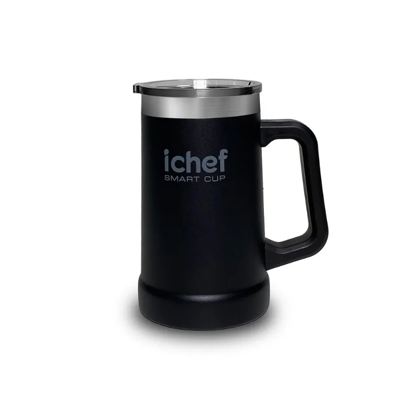 Caneca Térmica para Chopp Com Tampa Smart Cup iChef 710 ml | Preto