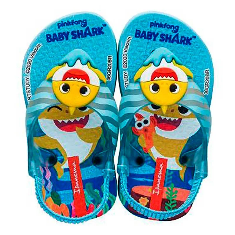 Sandália Infantil Masculina Bebê Ipanema Baby Shark Azul 19