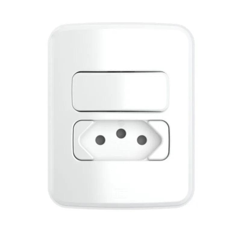 Conjunto Compose Caixa de Sobrepor Interruptor Simples Tomada 20A Branco Weg