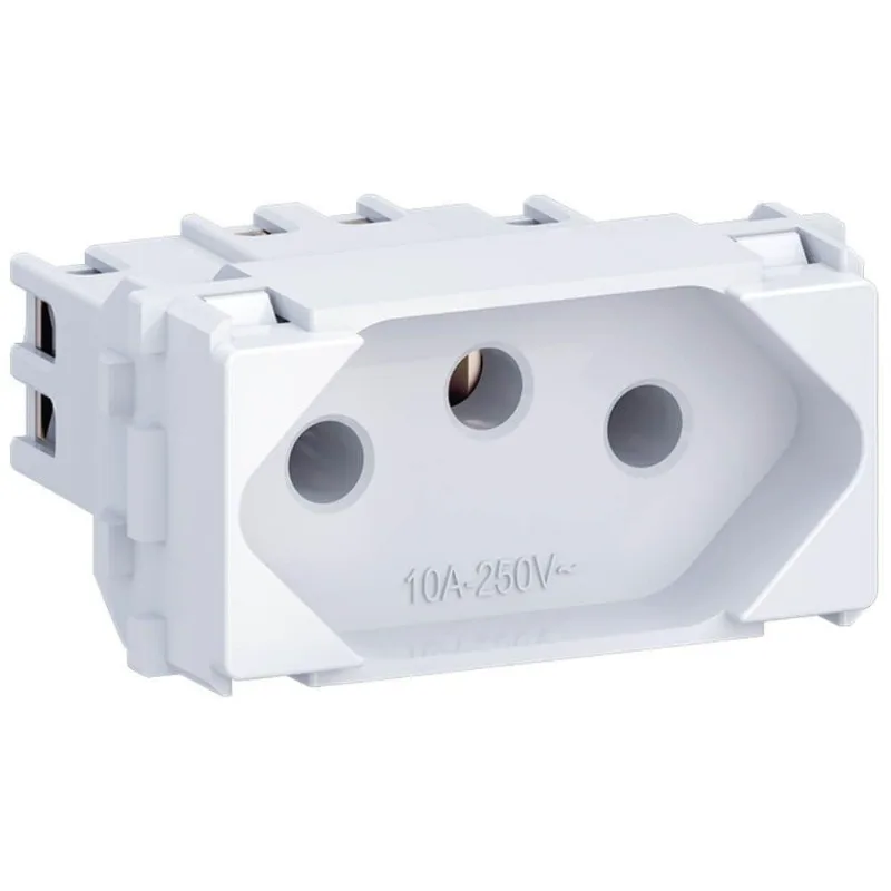 Tomada 2p+t Com 10 Ampères 250 Volts Branco - E011100110 - Wetzel