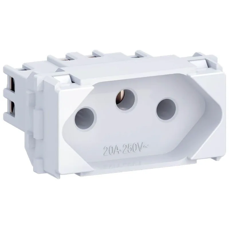 Tomada 2p+t Com 20 Ampères 250 Volts Branco - E011100120 - Wetzel