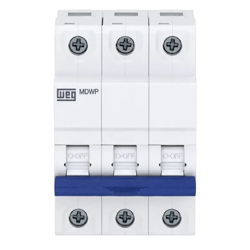 Mini Disjuntor Tripolar 10A Curva C Weg Mini Disjuntor Tripolar 10A MDW-P Curva C 3KA Weg