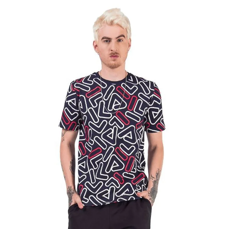 Camiseta Fila Mn Shuffle Logo Marinho/Branco LS180826-185.M