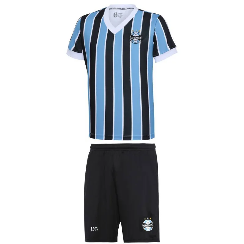 Kit Infantil - Grêmio - Tricolor - Preto/Azul/Branco - 2 - Betel Sport