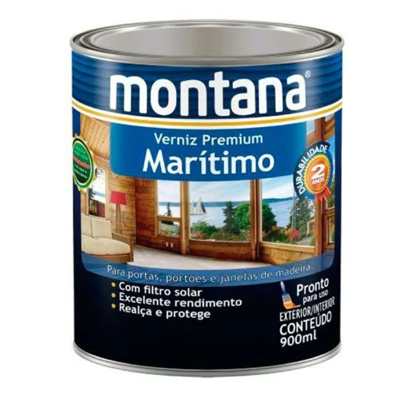 Verniz Marítimo Acetinado 900ml Base Água Natural - Montana - MONTANA
