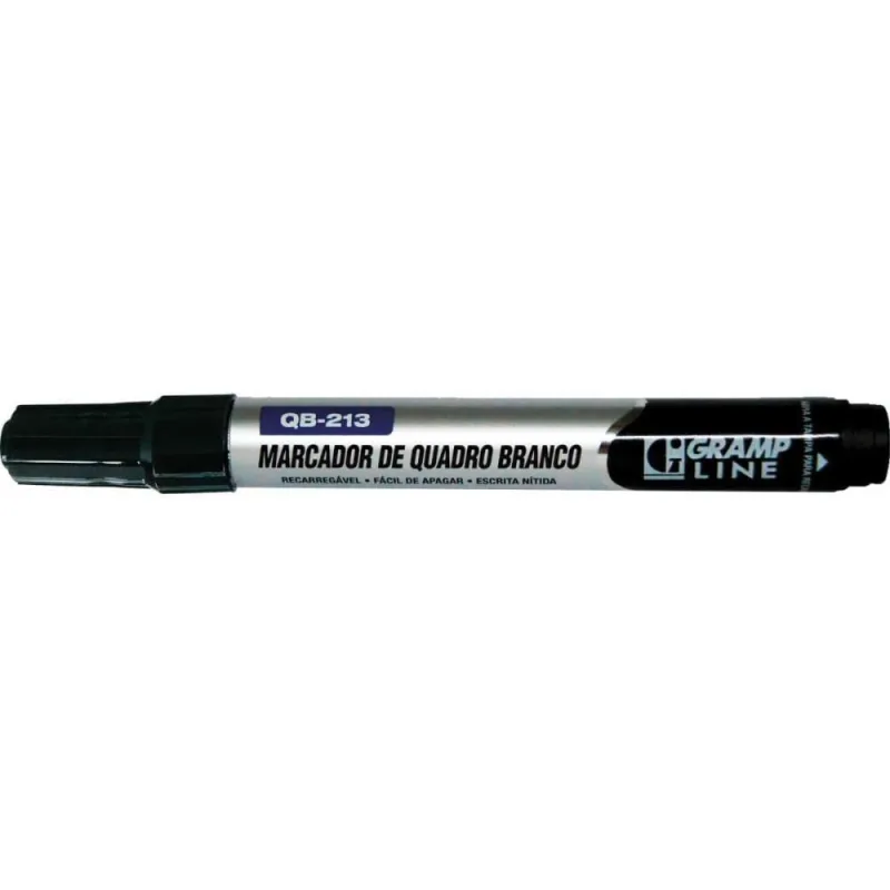 Pincel Quadro Branco QB213 Recarregavel Preto - GRAMP LINE - Papelaria