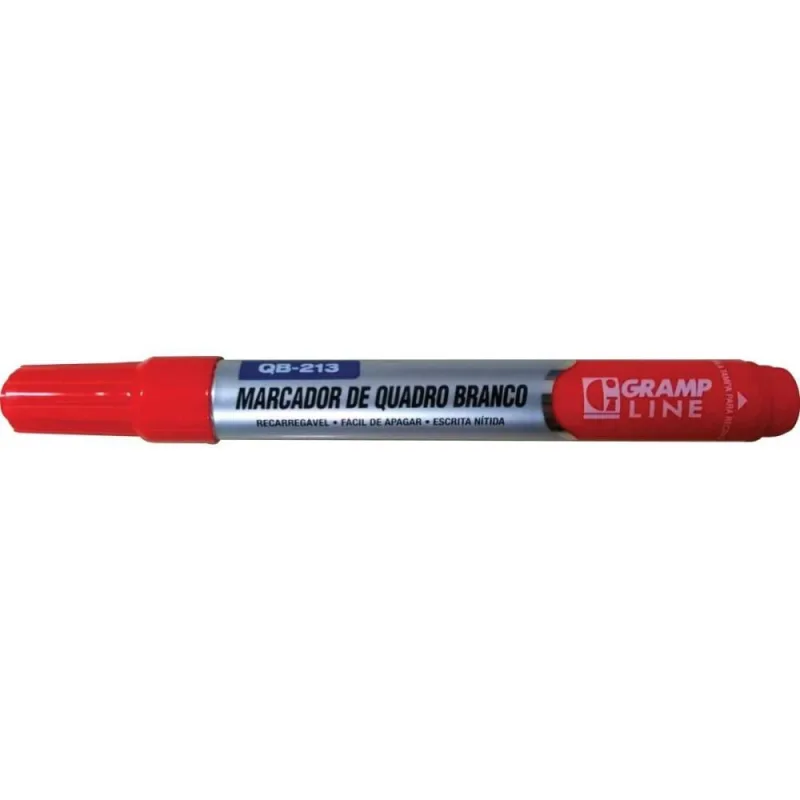 Pincel Quadro Branco QB213 Recarregavel Vermelho - GRAMP LINE - Papelaria