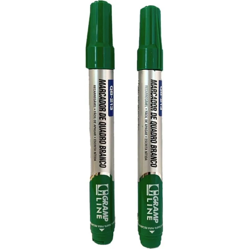 Pincel Quadro Branco QB213 Recarregavel Verde - GRAMP LINE - Papelaria