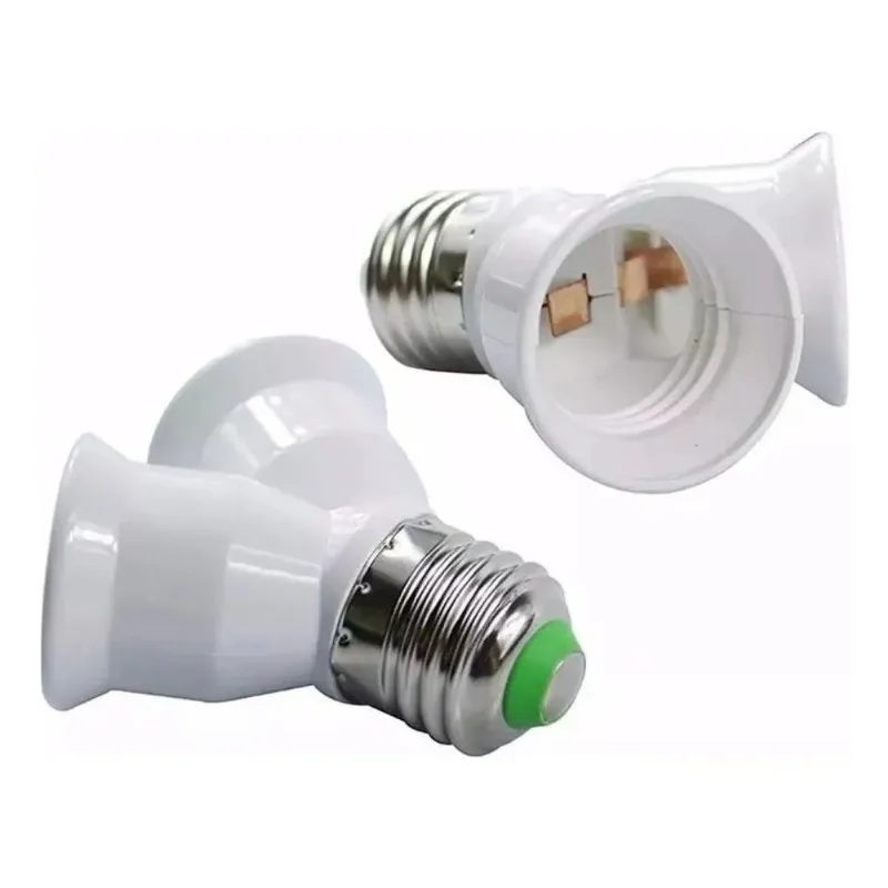 5 Bocal Soquete Duplo Adaptador Tipo Y Duas Lampadas E27 Cor