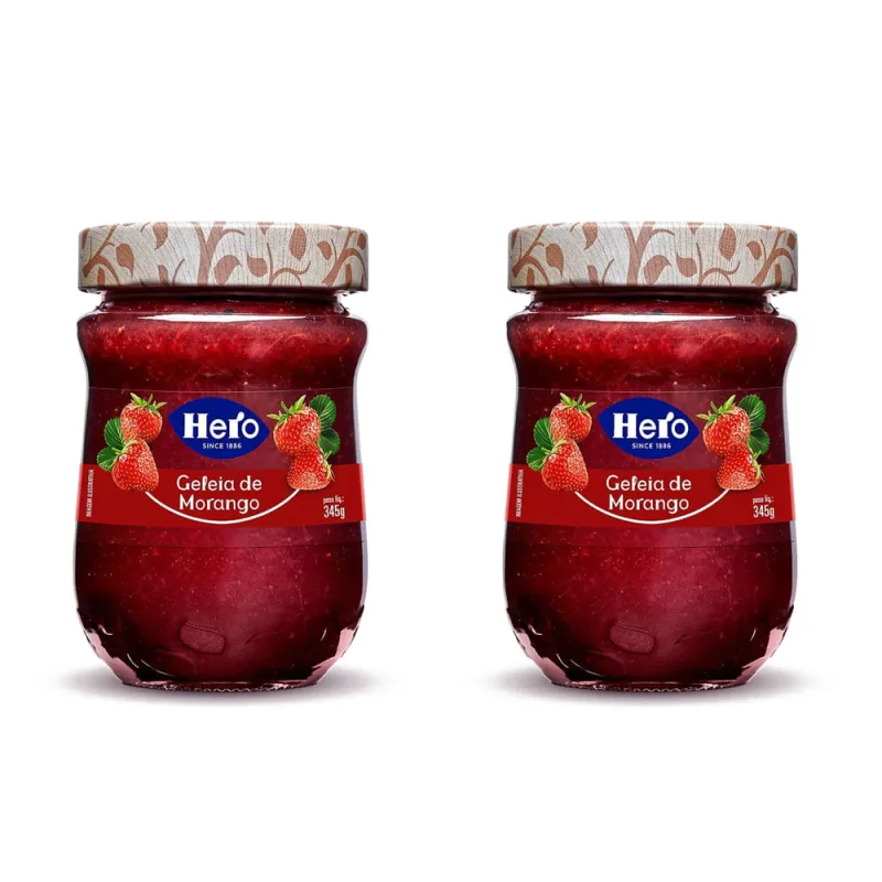 Kit 2 Geleias Morango 354g - Hero - Não Informado