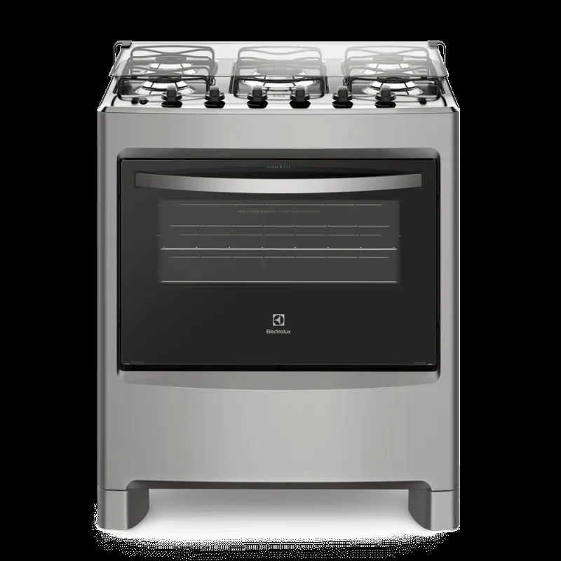 Fogão 5 Bocas Electrolux Prata Automático com Ultra Chama e Vidro Interno Removível (76LSU) - Electrolux