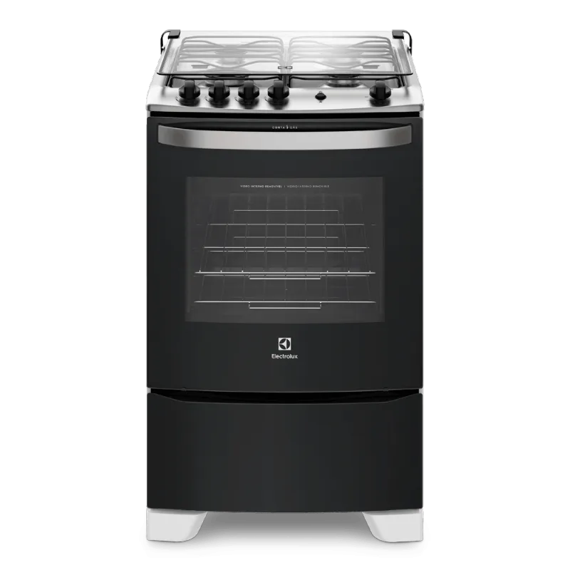 Fogão 4 Bocas Electrolux Branco Automático com Forno 70L e Porta Full Glass (56LBU) - Electrolux