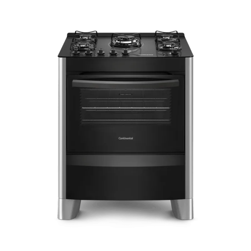 Fogão 5 Bocas Continental Automático Prata com Mesa de Vidro Temperado (FC5VS) Bivolt