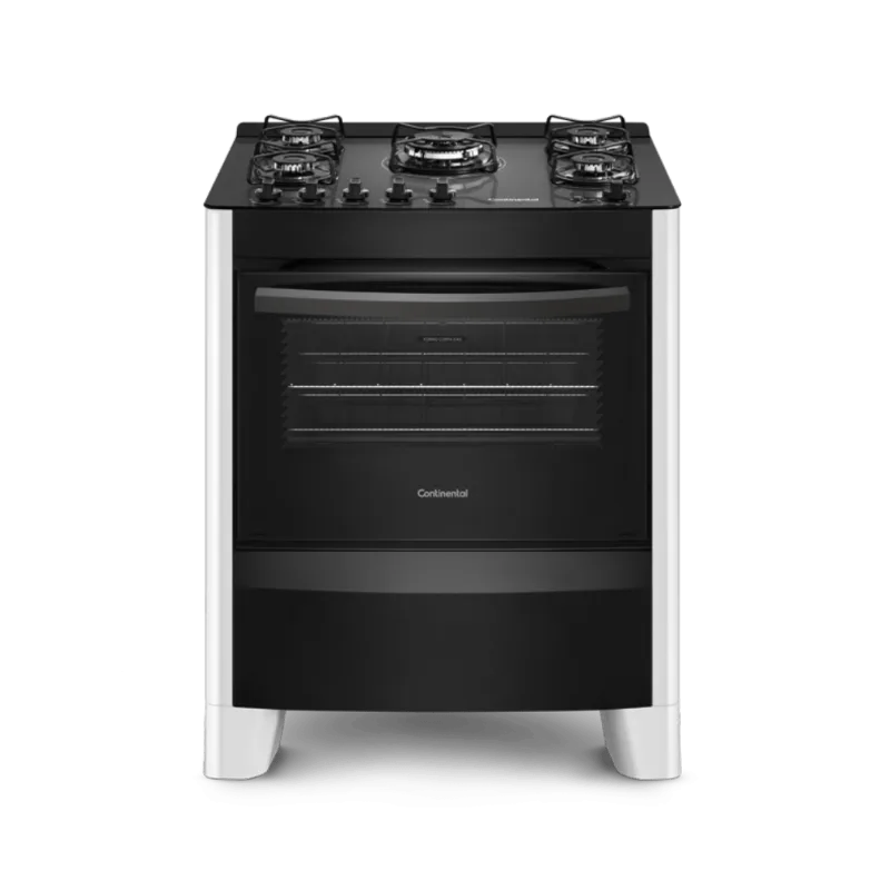 Fogão 5 Bocas Continental Automático Branco com Mesa de Vidro (FC5VB) Bivolt