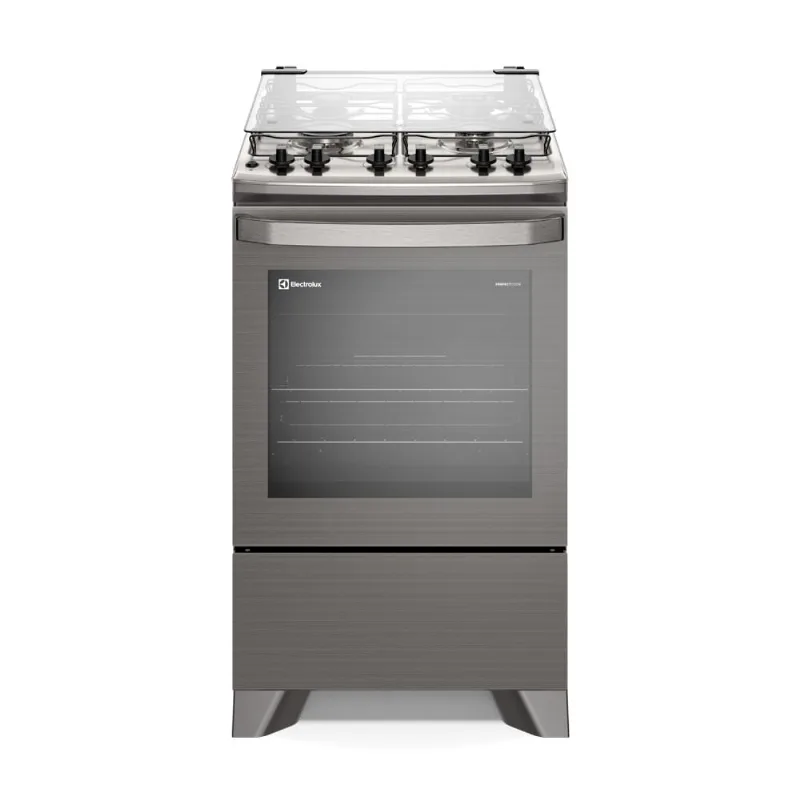 Fogão 4 bocas Electrolux Cinza Experience com Mesa Inox, Timer e Tripla Chama (FE4TC) Bivolt