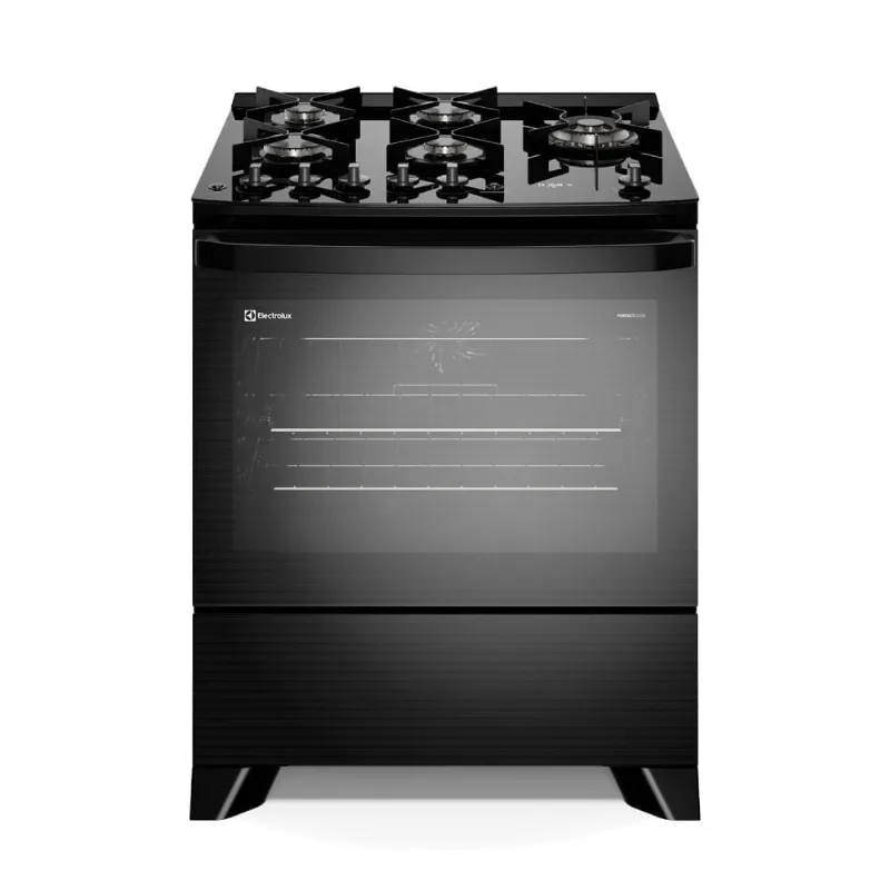 Fogão 5 bocas Electrolux Preto Experience c/ Mesa de Vidro, Grill e PerfectCook360 (FE5CP) 127V