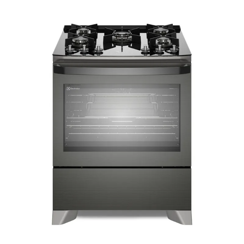Fogão 5 bocas Electrolux Cinza Expert Função Air Fryer, Mesa Vidro, Grill e Timer (FE5AP) 220V - Electrolux