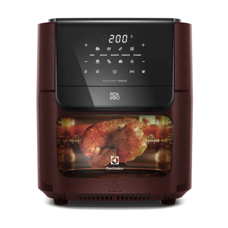 Air Fryer Oven Electrolux Rita Lobo 12L Digital Vermelha c/ Rotisserie e Grelha Antiaderente (EAF91) - Electrolux - Eletroportáteis