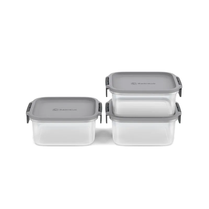 Potes Herméticos de Plástico Electrolux Cinza 3 Unidades Empilháveis Modulares - Electrolux