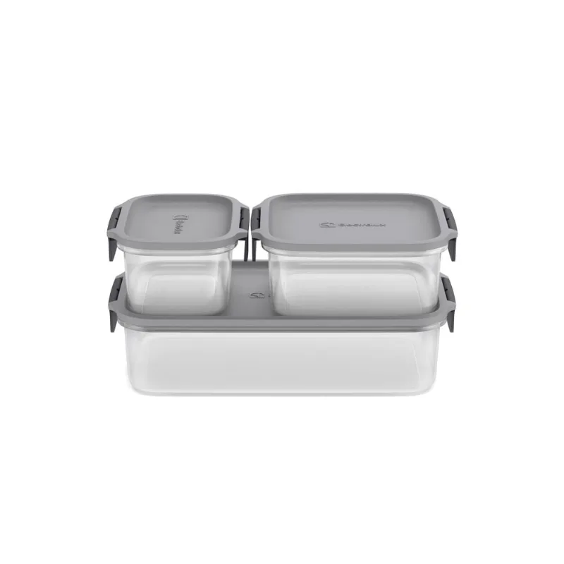 Potes Herméticos de Plástico Electrolux Cinza 3 Unidades Empilháveis Modulares - Electrolux