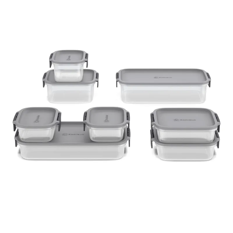 Potes Herméticos de Plástico Electrolux Cinza 8 Unidades Empilháveis Modulares - Electrolux