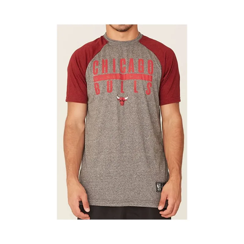 Camiseta Básica Masculina Estampada Chicago Bulls Cinza N560A - NBA GG